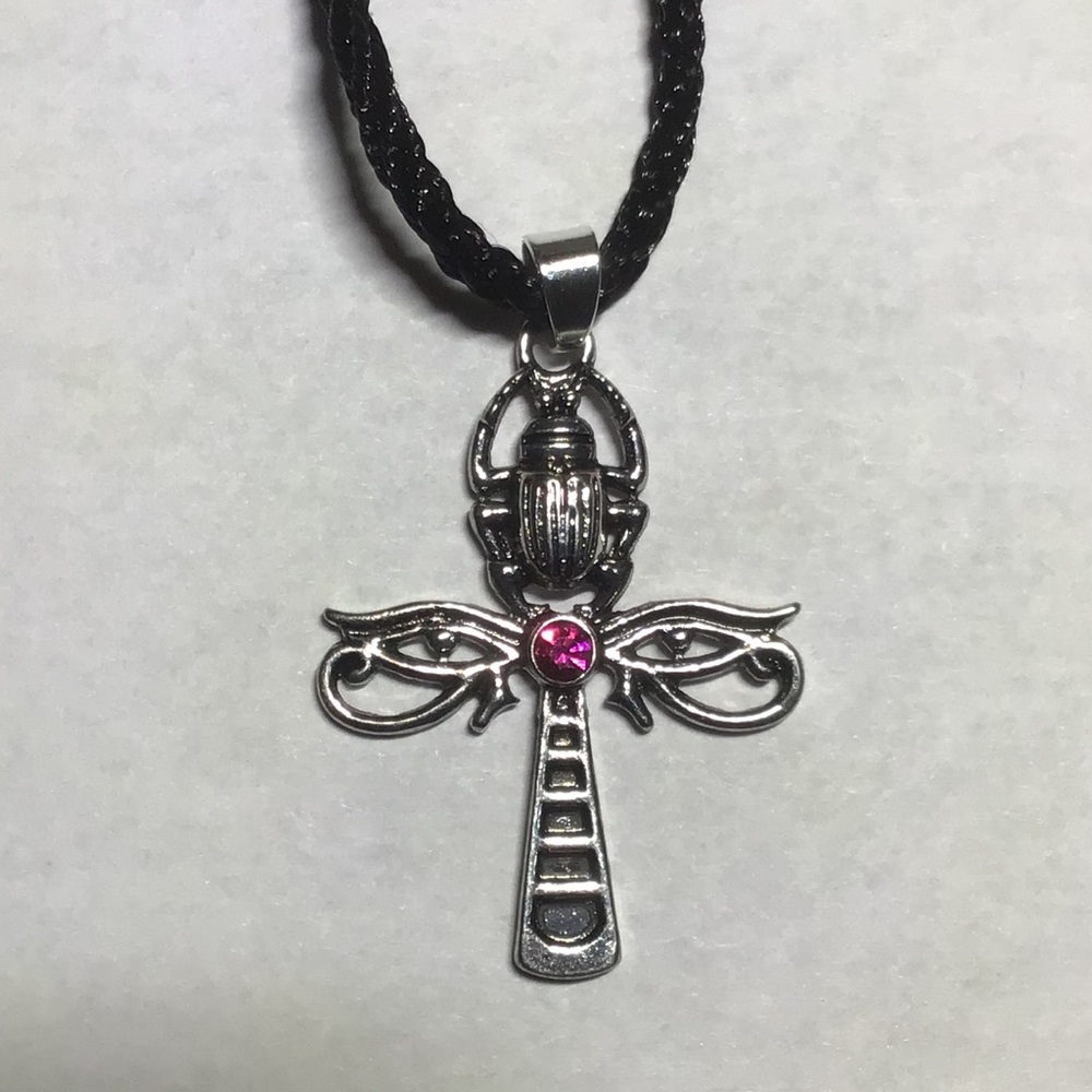 Egyptian Ankh scarab Eye of Horus necklace - Picture 3 of 4